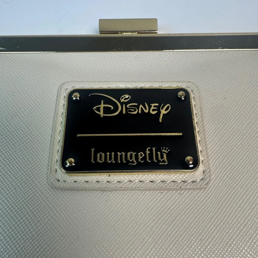 Disney Loungefly Snow White Poison Apple Kisslock Wallet Cream Red Faux Leather